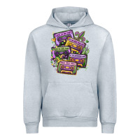 Heather Grey mardi gras cassette tapes Urban Hoodie - MaliasSmallBusiness