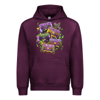 Mauve Wine mardi gras cassette tapes Urban Hoodie - MaliasSmallBusiness