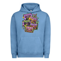 Pigment Pebble Blue mardi gras cassette tapes Urban Hoodie - MaliasSmallBusiness
