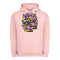 Pigment Salmon mardi gras cassette tapes Urban Hoodie - MaliasSmallBusiness