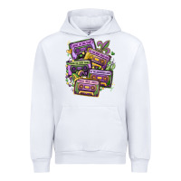 White mardi gras cassette tapes Urban Hoodie - MaliasSmallBusiness