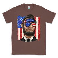 Chestnut American flag with lincoln Classic Tee - texasbilliewilder