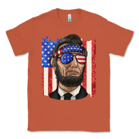 Copper American flag with lincoln Classic Tee - texasbilliewilder