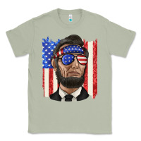 Matcha American flag with lincoln Classic Tee - texasbilliewilder