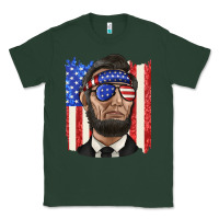 Sports Green American flag with lincoln Classic Tee - texasbilliewilder
