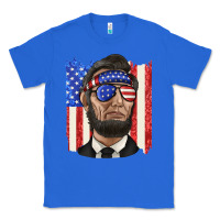 True Royal American flag with lincoln Classic Tee - texasbilliewilder