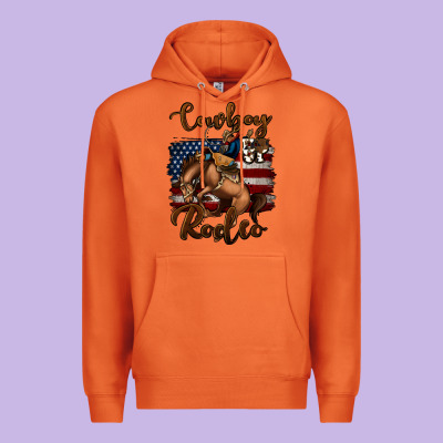 Cowboy Up Rodeo Bucking Bronco Premium Hoodie Designed By Jasminsmagicworld