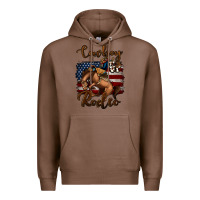 Chestnut Cowboy Up Rodeo Bucking Bronco Premium Hoodie - Jasminsmagicworld