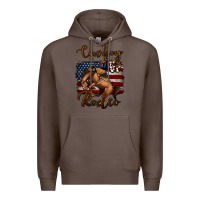 Coffee Cowboy Up Rodeo Bucking Bronco Premium Hoodie - Jasminsmagicworld