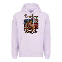 Lilac Cowboy Up Rodeo Bucking Bronco Premium Hoodie - Jasminsmagicworld