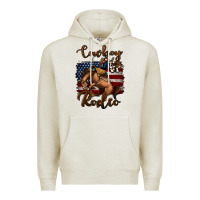 Oatmeal Heather Cowboy Up Rodeo Bucking Bronco Premium Hoodie - Jasminsmagicworld