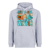 Heather Grey just a girl who loves winter Heavyweight Hoodie - FaDigitalArtStudio