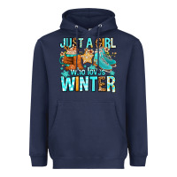 Navy just a girl who loves winter Heavyweight Hoodie - FaDigitalArtStudio