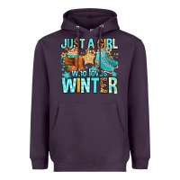 Plum just a girl who loves winter Heavyweight Hoodie - FaDigitalArtStudio