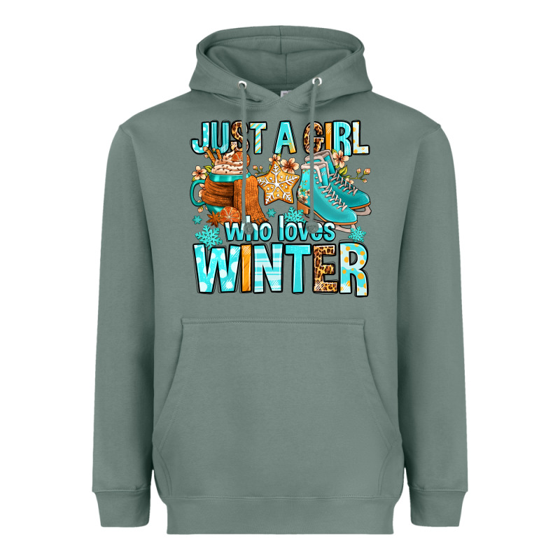 Just A Girl Who Loves Winter Heavyweight Hoodie by FaDigitalArtStudio | Teevron
