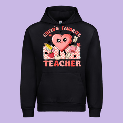 Cupid's Favorite Teacher Urban Hoodie Designed By Maliassmallbusiness