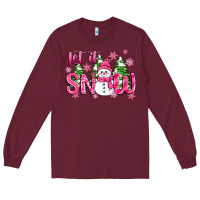 Burgundy pink christmas let it snow Long Sleeve Tee - Zillion Design Studio