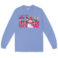 Colony Blue pink christmas let it snow Long Sleeve Tee - Zillion Design Studio