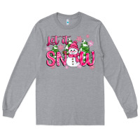 Heather Grey pink christmas let it snow Long Sleeve Tee - Zillion Design Studio