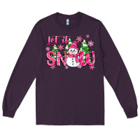 Plum pink christmas let it snow Long Sleeve Tee - Zillion Design Studio