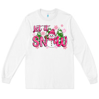 White pink christmas let it snow Long Sleeve Tee - Zillion Design Studio