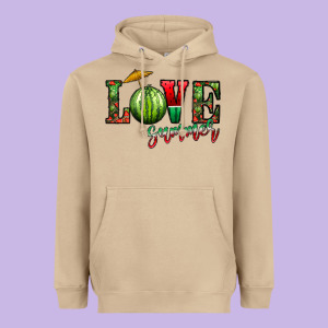 Love Summer Heavyweight Hoodie Designed By Cowhidedigitalart
