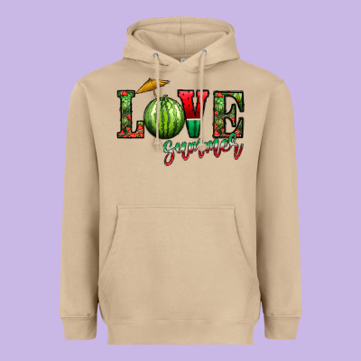 Love Summer Heavyweight Hoodie Designed By Cowhidedigitalart