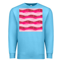 Ocean Blue valentines day glitter and leopard seamless pattern Premium Sweatshirt - BundleAndBundleShop