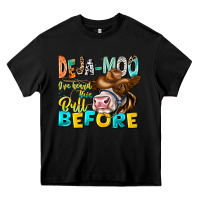 Black Deja Moo I've Heard Tih Bull Before Heavy Core Tee - CowhideDigitalArt