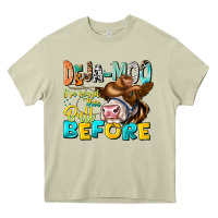 Mossy Deja Moo I've Heard Tih Bull Before Heavy Core Tee - CowhideDigitalArt