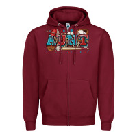 Burgundy aunt baseball Zipper Hoodie - Zillion Design Studio