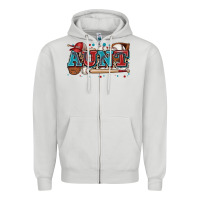 Dove Grey aunt baseball Zipper Hoodie - Zillion Design Studio
