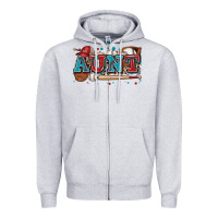 Heather Grey aunt baseball Zipper Hoodie - Zillion Design Studio