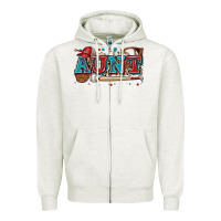 Oatmeal Heather aunt baseball Zipper Hoodie - Zillion Design Studio