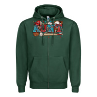 Sports Green aunt baseball Zipper Hoodie - Zillion Design Studio