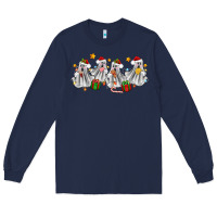 Navy pantasmas ghost christmas Long Sleeve Tee - Zillion Design Studio