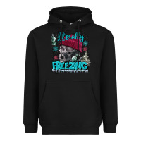 Black literally freezing skull Heavyweight Hoodie - FaDigitalArtStudio