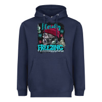Navy literally freezing skull Heavyweight Hoodie - FaDigitalArtStudio