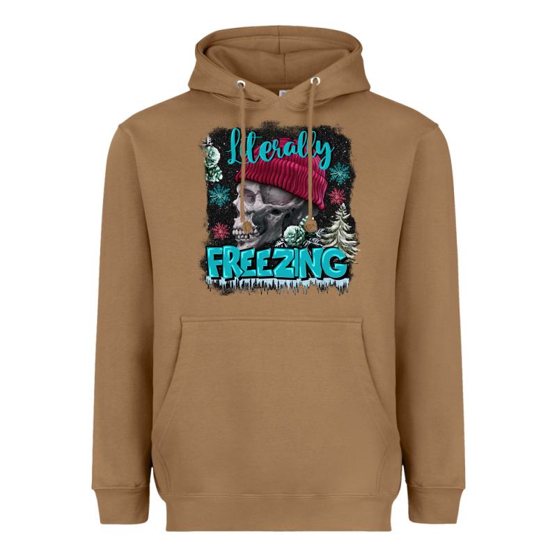 Literally Freezing Skull Heavyweight Hoodie by FaDigitalArtStudio | Teevron