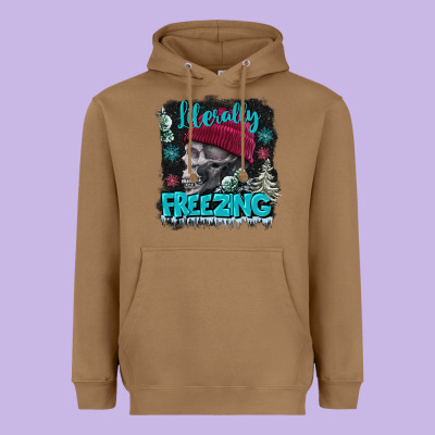 Literally Freezing Skull Heavyweight Hoodie Designed By Fadigitalartstudio