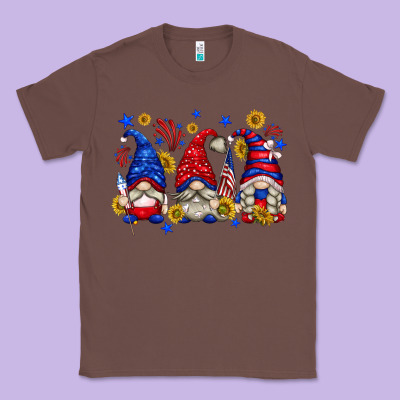 Classic Tee American gnomes with sunflowers