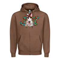 Chestnut Christmas joy bull terrier Zipper Hoodie - RanaPortraitStore