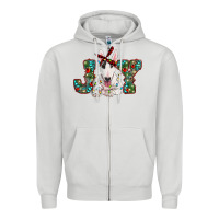 Dove Grey Christmas joy bull terrier Zipper Hoodie - RanaPortraitStore