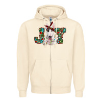 Sandshell Christmas joy bull terrier Zipper Hoodie - RanaPortraitStore