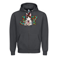 Smoke Christmas joy bull terrier Zipper Hoodie - RanaPortraitStore