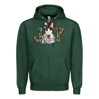Sports Green Christmas joy bull terrier Zipper Hoodie - RanaPortraitStore