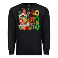 Black ho ho ho christmas latte with gnomies Premium Sweatshirt - AdoDesignShop