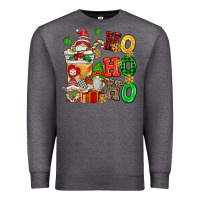 Charcoal Heather ho ho ho christmas latte with gnomies Premium Sweatshirt - AdoDesignShop