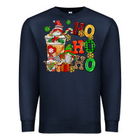 Navy ho ho ho christmas latte with gnomies Premium Sweatshirt - AdoDesignShop