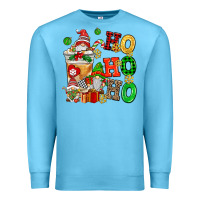 Ocean Blue ho ho ho christmas latte with gnomies Premium Sweatshirt - AdoDesignShop